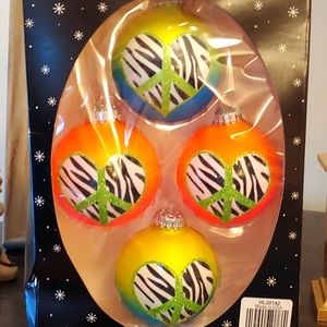 BNIB Peace Christmas Bulbs set of 4